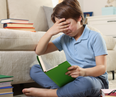 Teenager studying